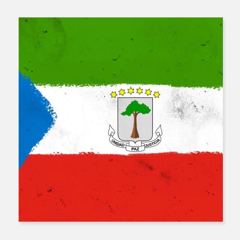 Drapeau de la Guinée équatoriale Poster 20 x 20 cm