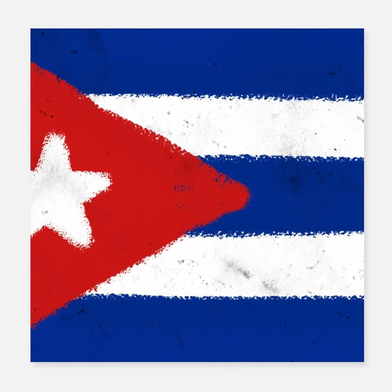 Flag of Cuba Poster 8" x 8" (20x20 cm)