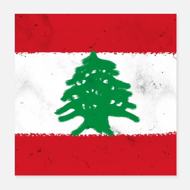 Flagge des Libanon Poster 20x20 cm