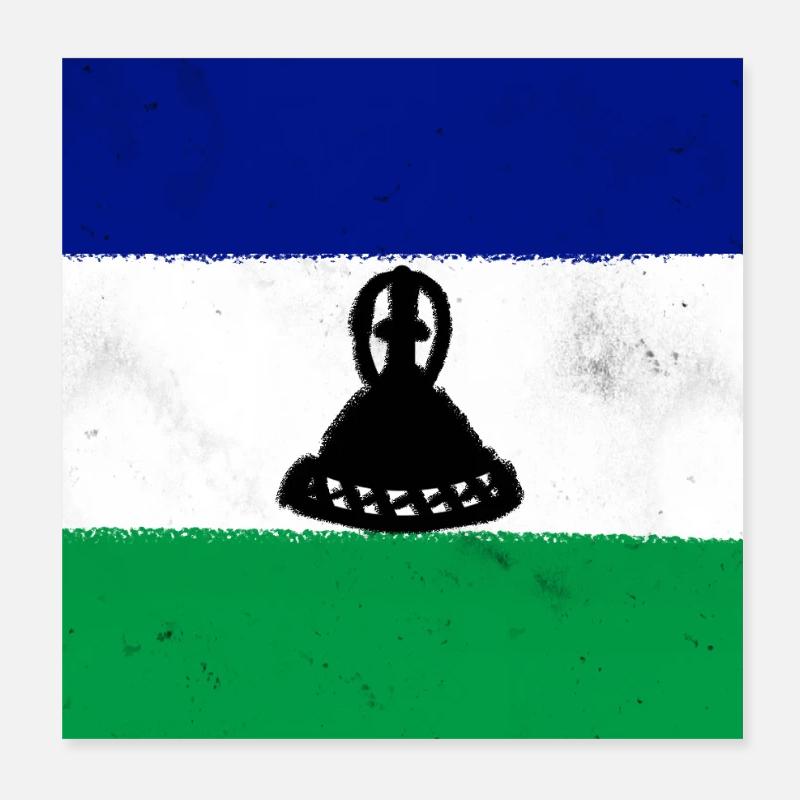 Drapeau du Lesotho Poster 20 x 20 cm