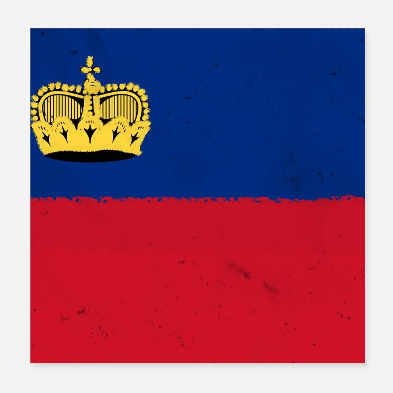 Drapeau du Liechtenstein Poster 20 x 20 cm