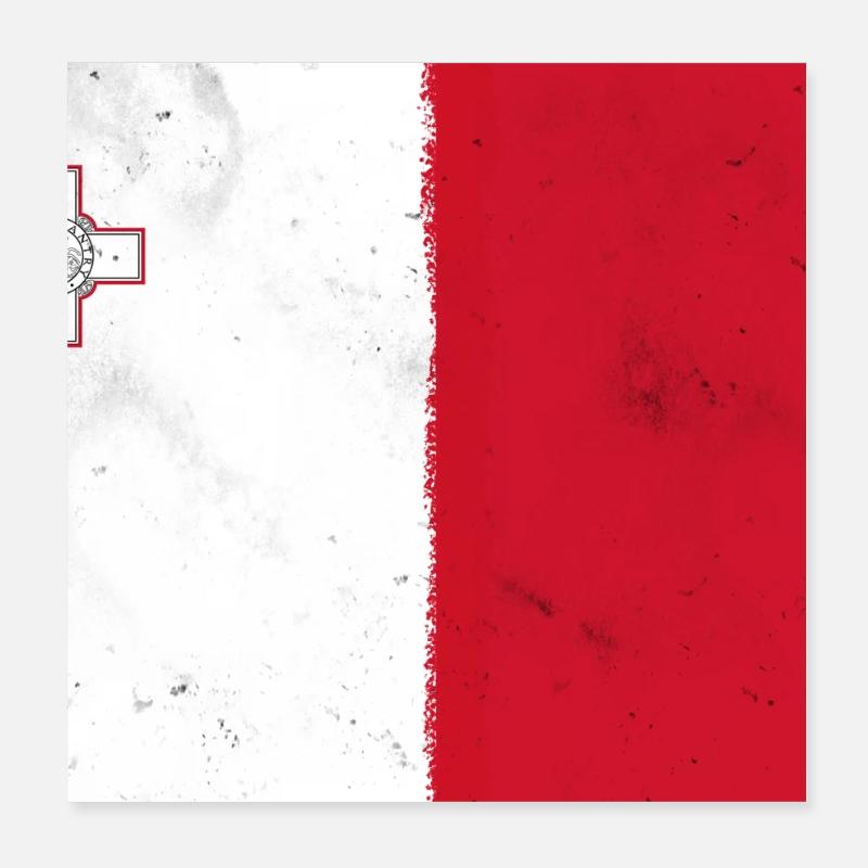 Flagge von Malta Poster 20x20 cm