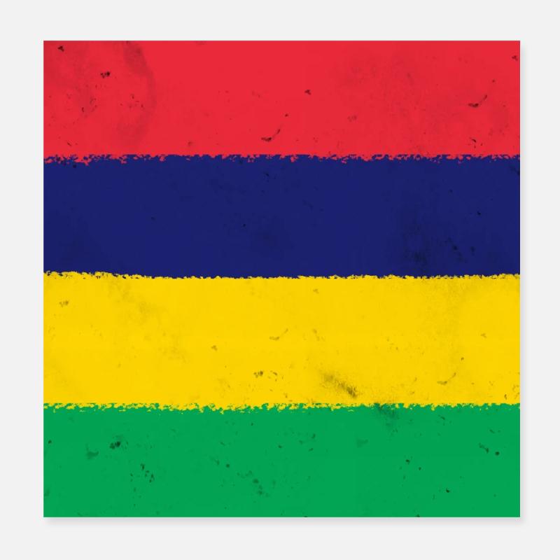 Drapeau de l’île Maurice Poster 20 x 20 cm