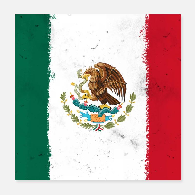Flag of Mexico Poster 8" x 8" (20x20 cm)