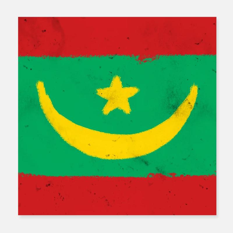 Drapeau de la Mauritanie Poster 20 x 20 cm