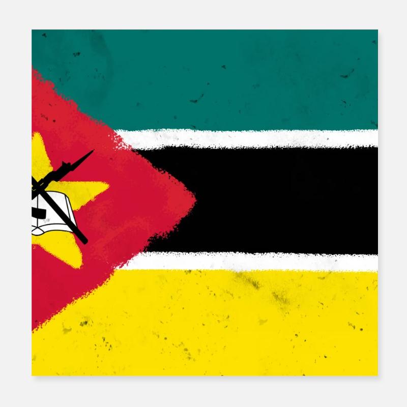 Drapeau du Mozambique Poster 20 x 20 cm
