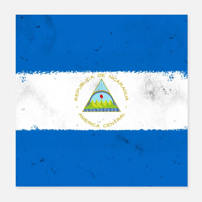 Drapeau du Nicaragua Poster 20 x 20 cm