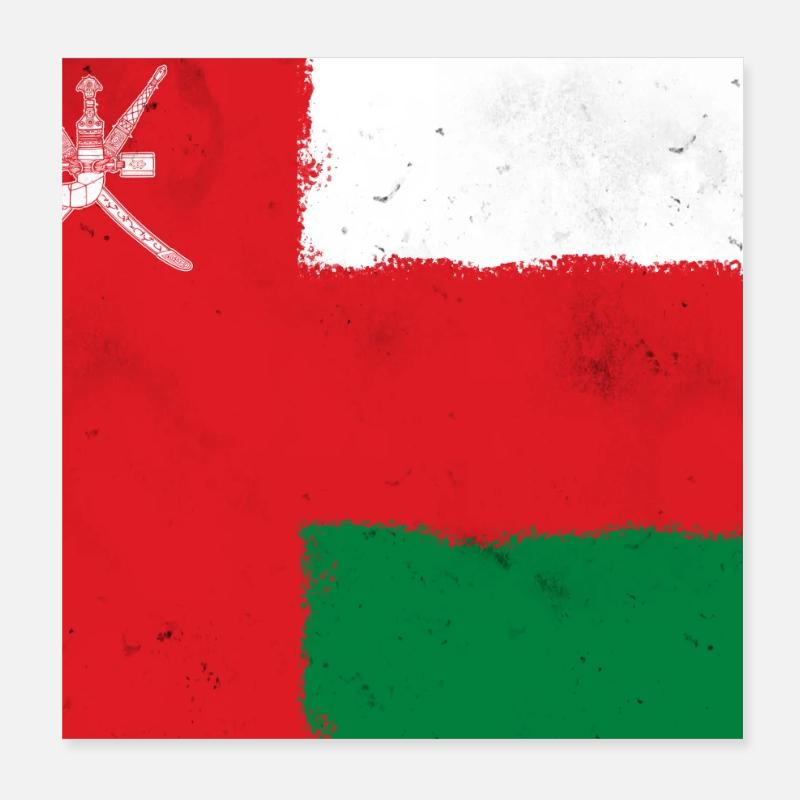 Flagge von Oman Poster 20x20 cm