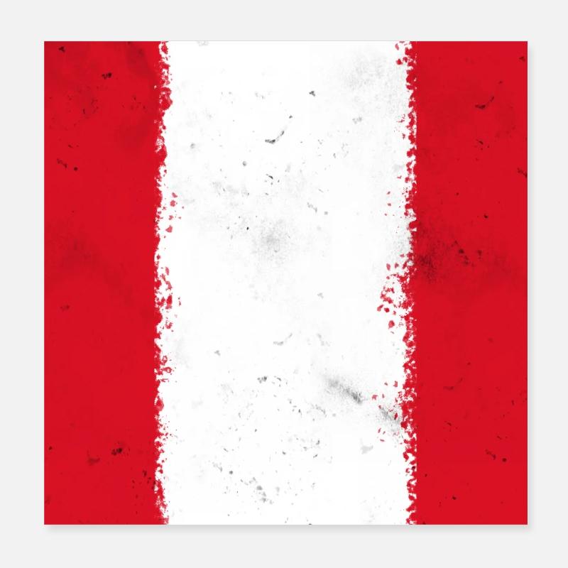 Drapeau du Pérou Poster 20 x 20 cm