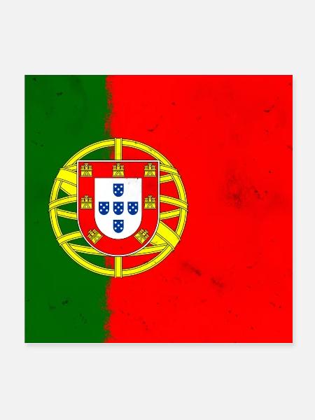 Drapeau du Portugal - Poster 20 x 20 cm - blanc - Devant