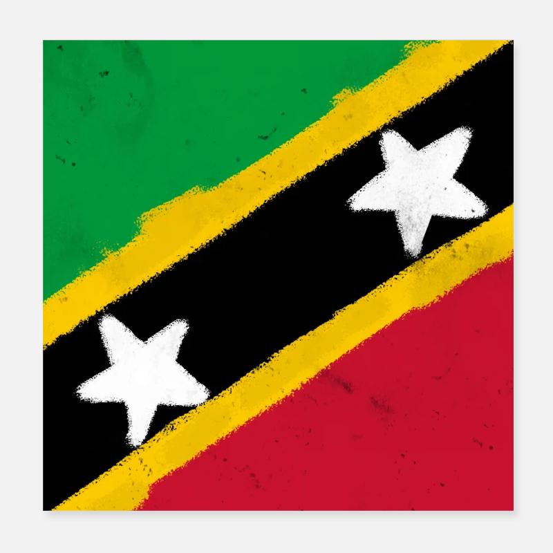 Flagge von St. Kitts und Nevis Poster 20x20 cm