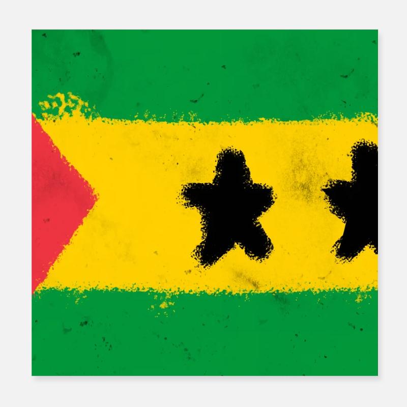 Drapeau de São Tomé-et-Príncipe Poster 20 x 20 cm