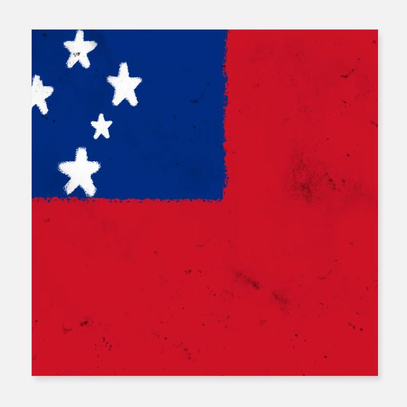 Flagge von Samoa Poster 20x20 cm