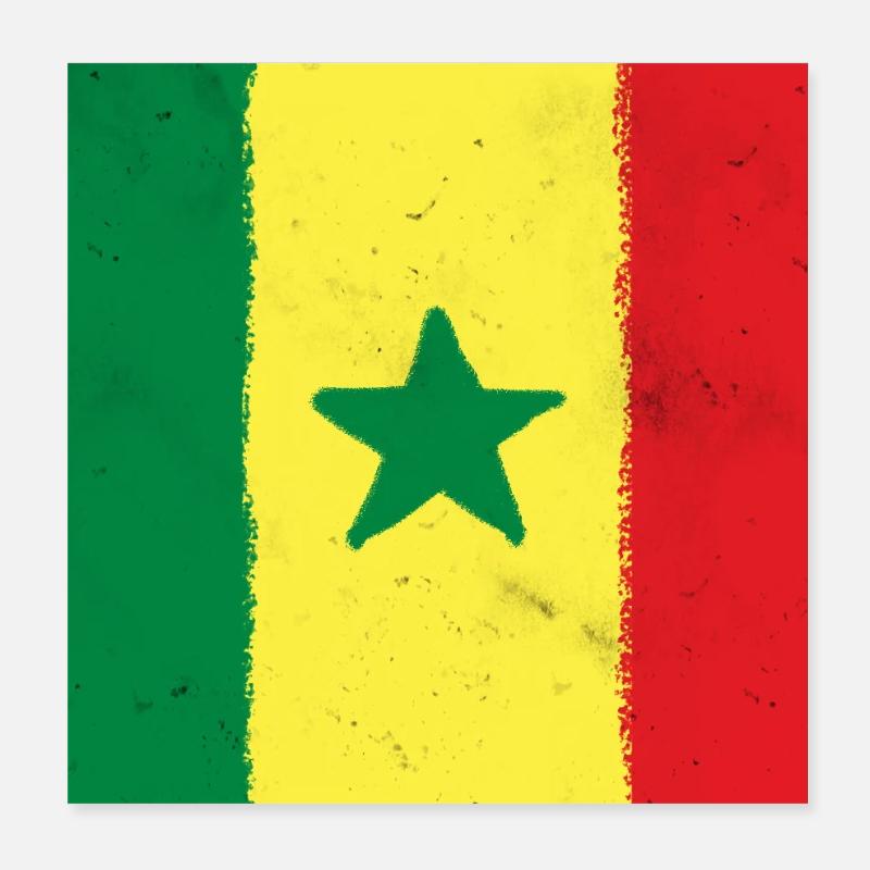 Flagge von Senegal Poster 20x20 cm