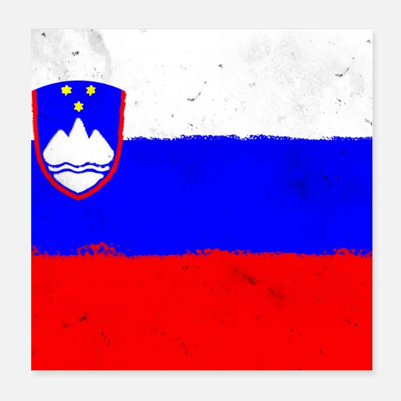 Drapeau de la Slovénie Poster 20 x 20 cm