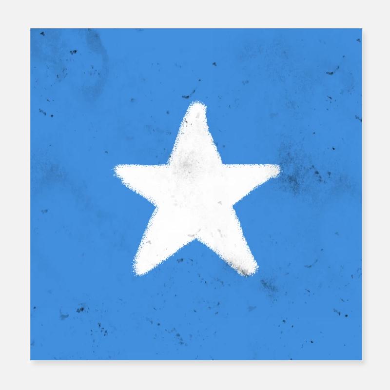 Drapeau de la Somalie - Poster 20 x 20 cm - blanc