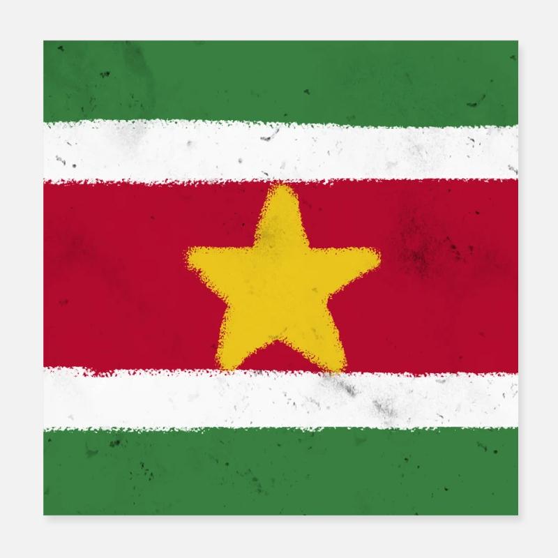 Drapeau du Suriname Poster 20 x 20 cm