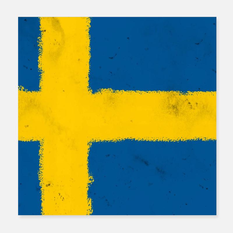 Drapeau de la Suède Poster 20 x 20 cm