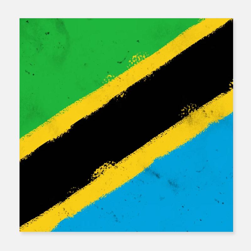 Drapeau de la Tanzanie Poster 20 x 20 cm