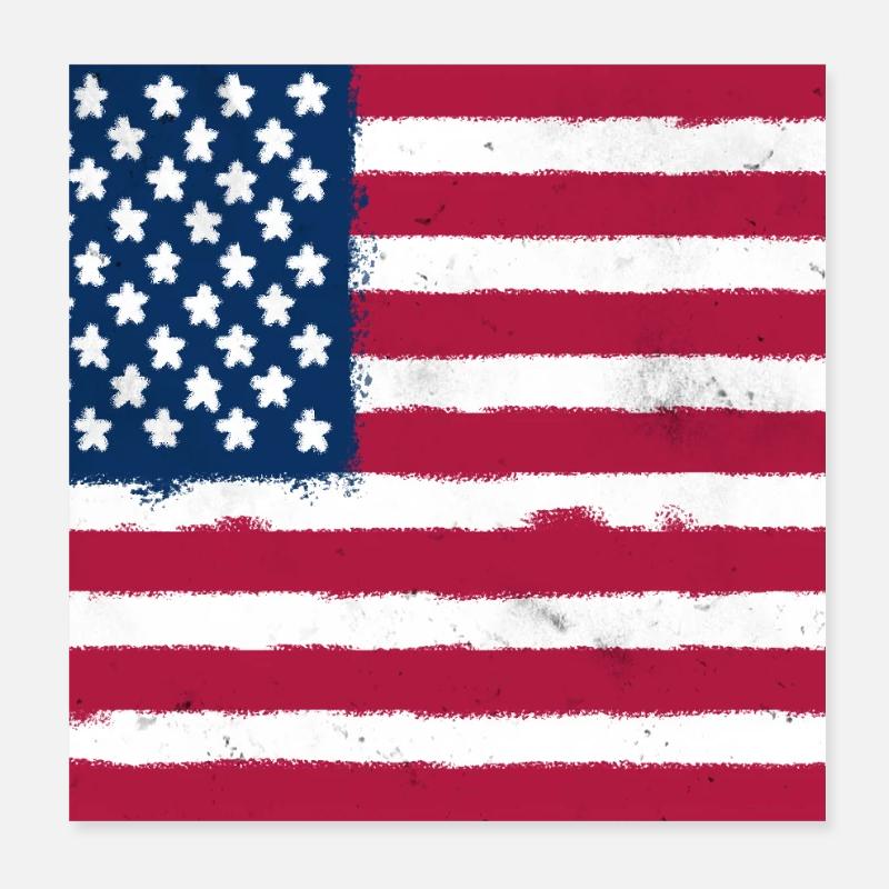 Drapeau des États-Unis Poster 20 x 20 cm