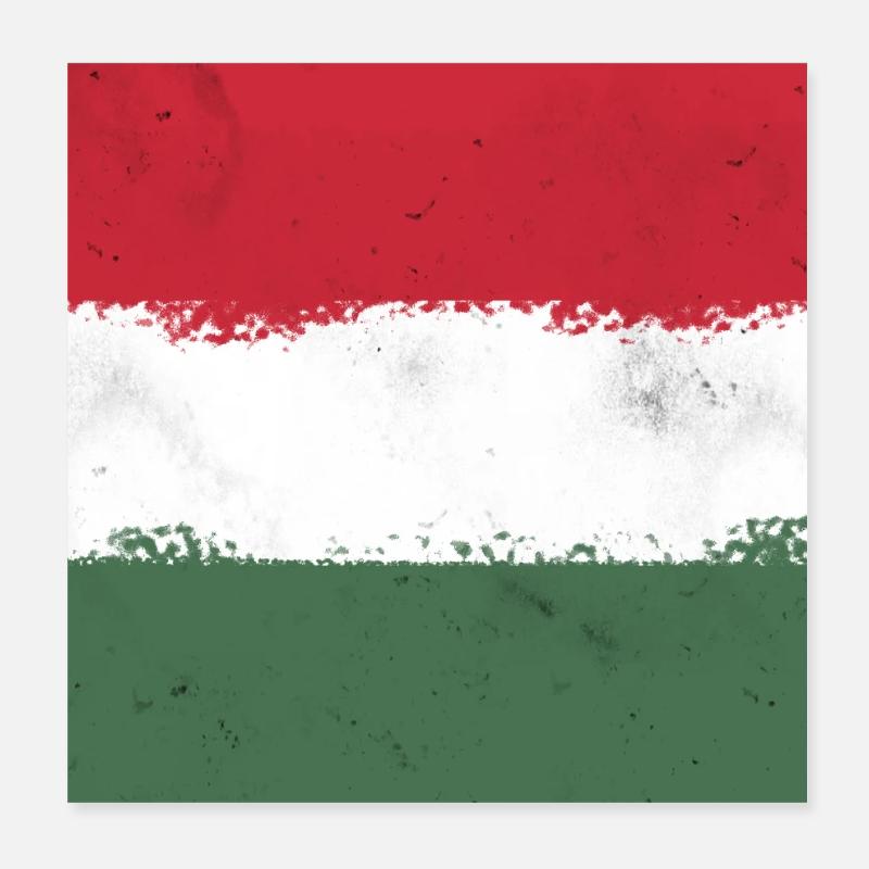 Drapeau de la Hongrie Poster 20 x 20 cm