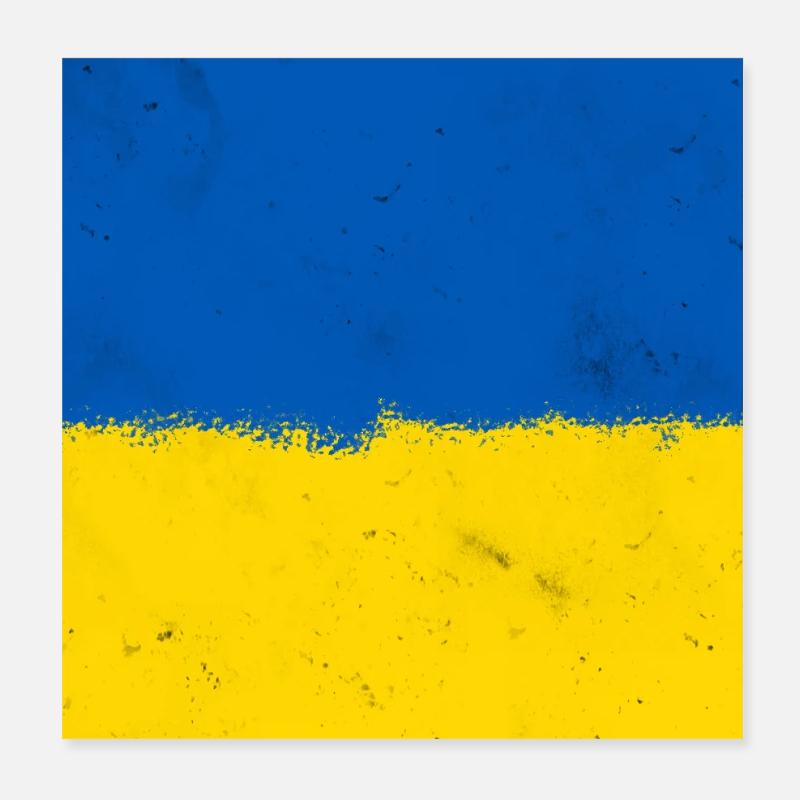Drapeau de l’Ukraine Poster 20 x 20 cm