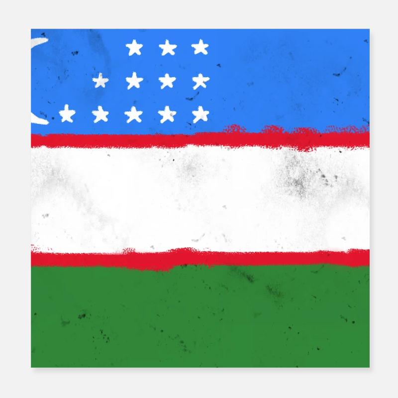 Drapeau de l’Ouzbékistan Poster 20 x 20 cm