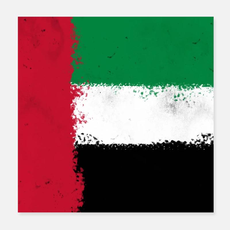 Drapeau des Émirats Arabes Unis Poster 20 x 20 cm
