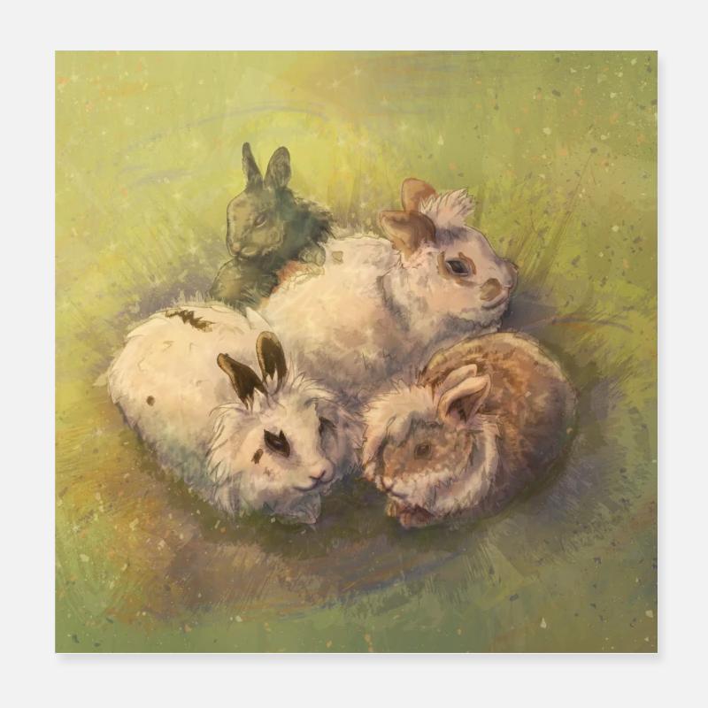 Rabbit Pack Poster 8" x 8" (20x20 cm)