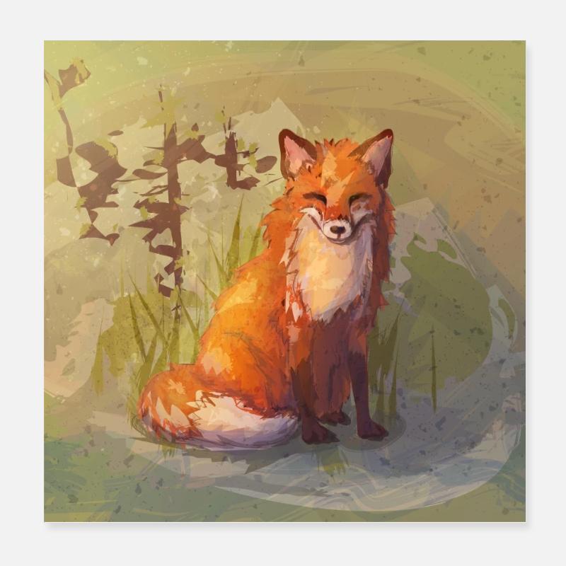 Autumn fox Poster 8" x 8" (20x20 cm)