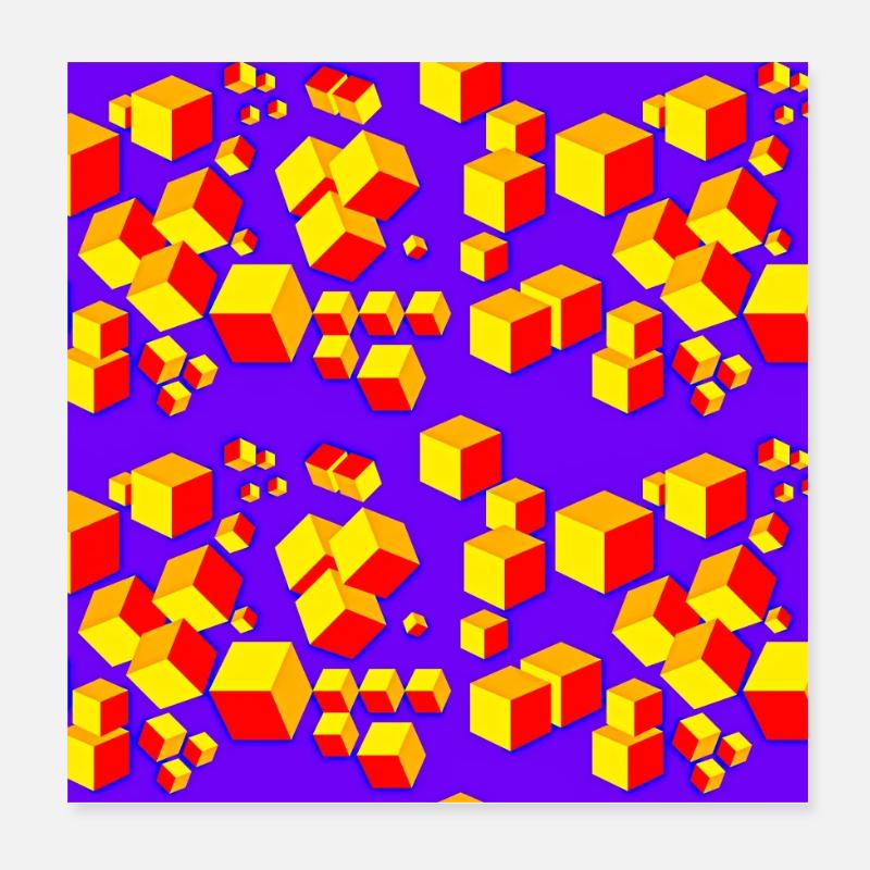 Dekopattern Würfel farbig Poster 20x20 cm