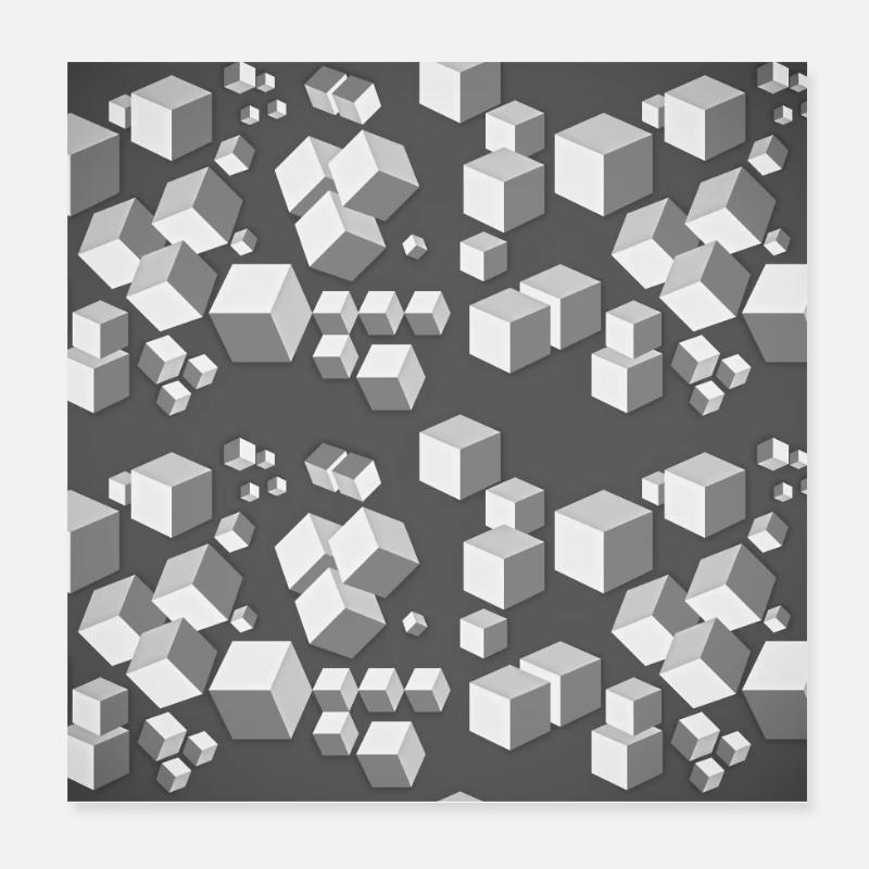Deco pattern grey-white - Poster 8" x 8" (20x20 cm) - white