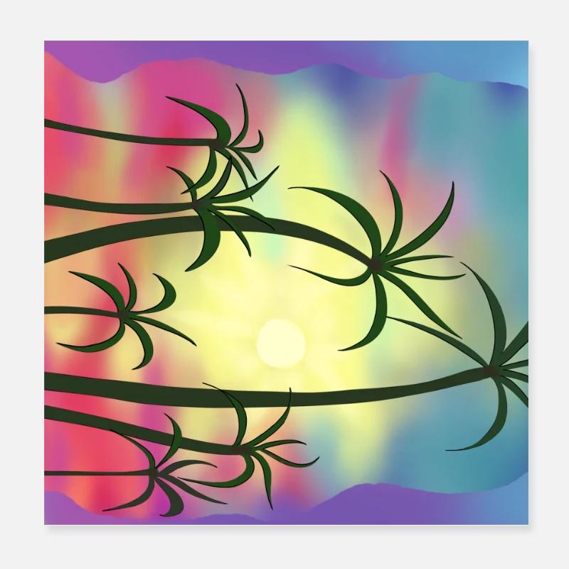 Palmiers Poster 20 x 20 cm