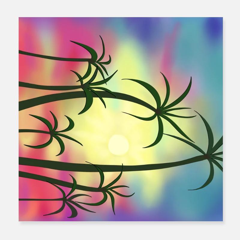 Palm trees Poster 8" x 8" (20x20 cm)