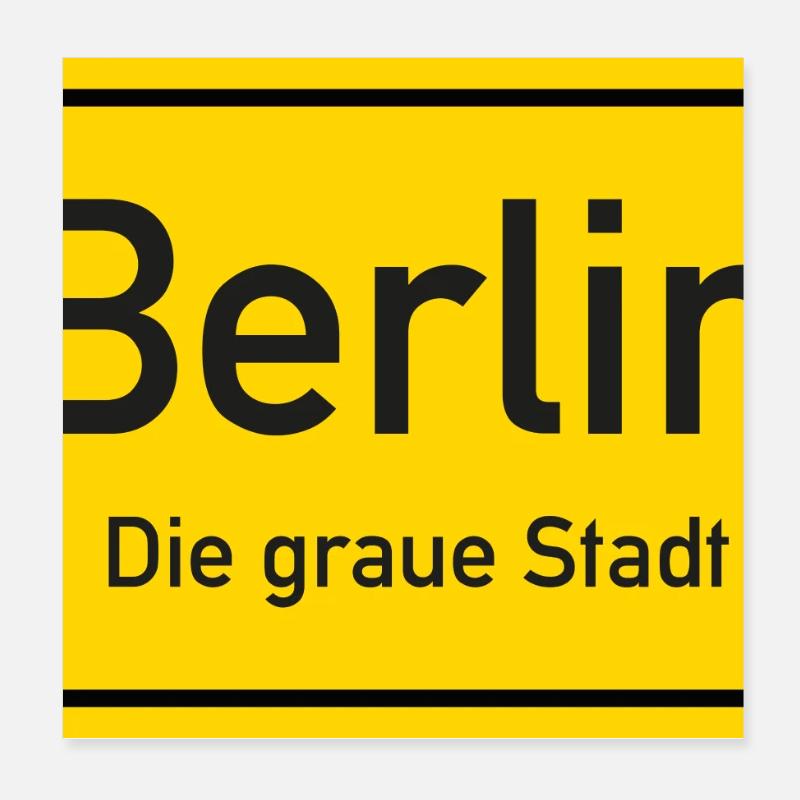 Berlin place name sign Germany - Poster 8" x 8" (20x20 cm) - white