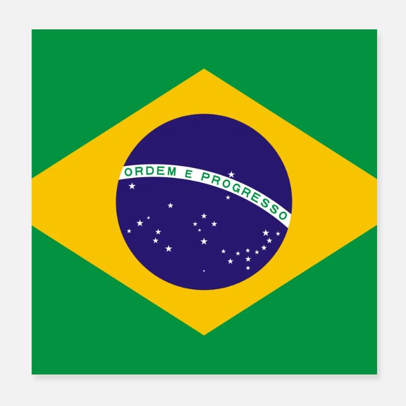 Brazil - Poster 8" x 8" (20x20 cm) - white