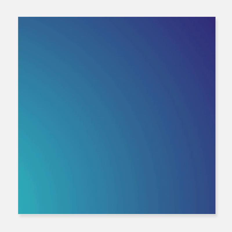 Kreisender Cyan-Violett Gradient - Poster 20x20 cm - Weiß