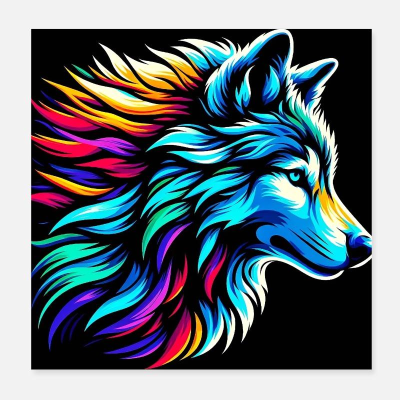 Loup Poster 20 x 20 cm