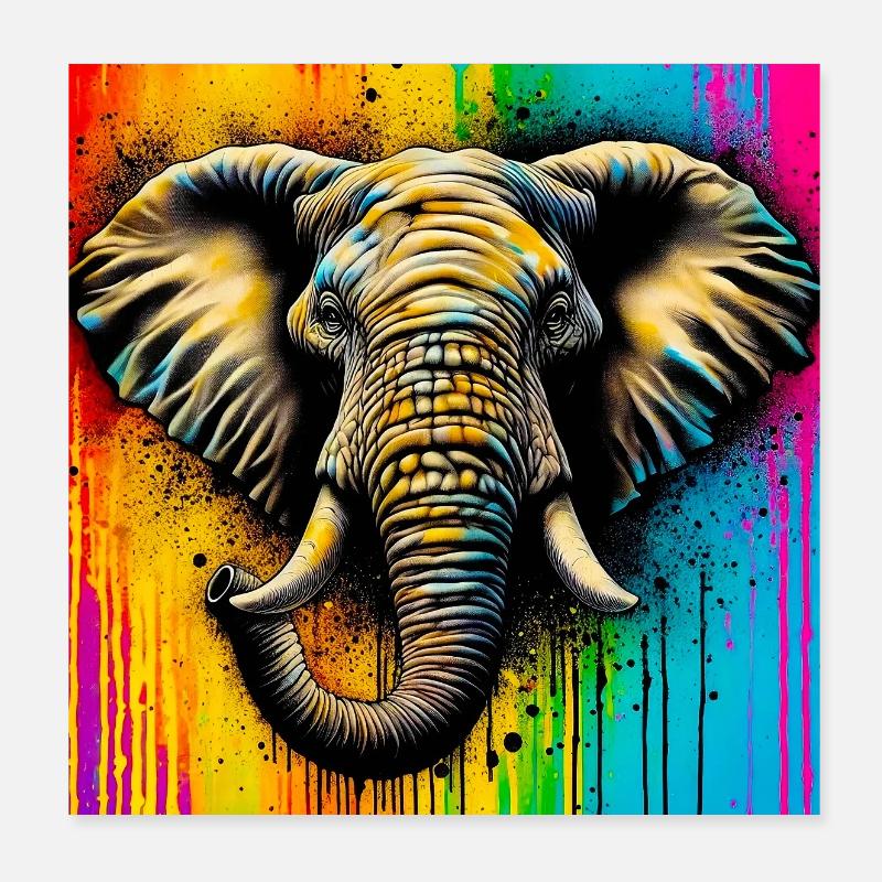 Elefant Poster 20x20 cm
