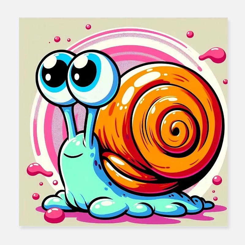 Escargot Poster 20 x 20 cm