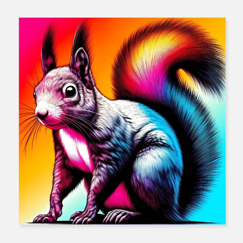 écureuil Poster 20 x 20 cm