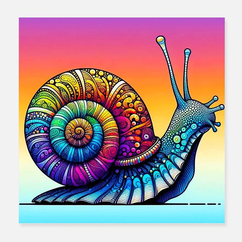 Snail Poster 8" x 8" (20x20 cm)