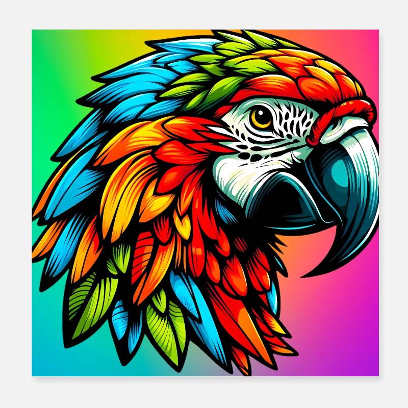 Papagei Poster 20x20 cm