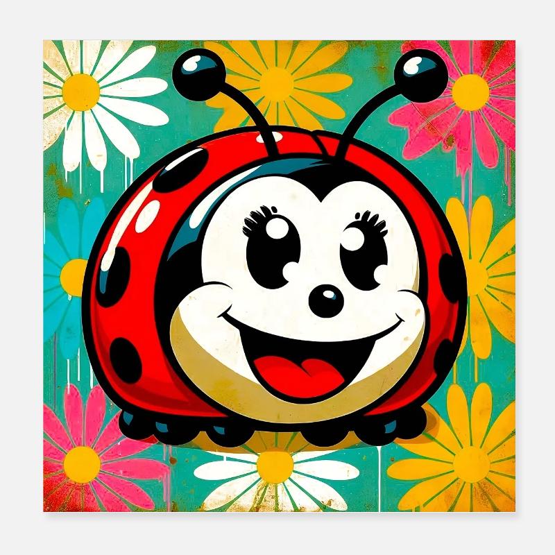 ladybird Poster 8" x 8" (20x20 cm)