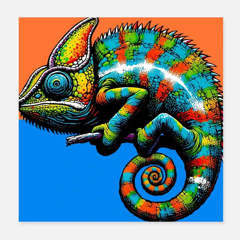 chameleon Poster 8" x 8" (20x20 cm)
