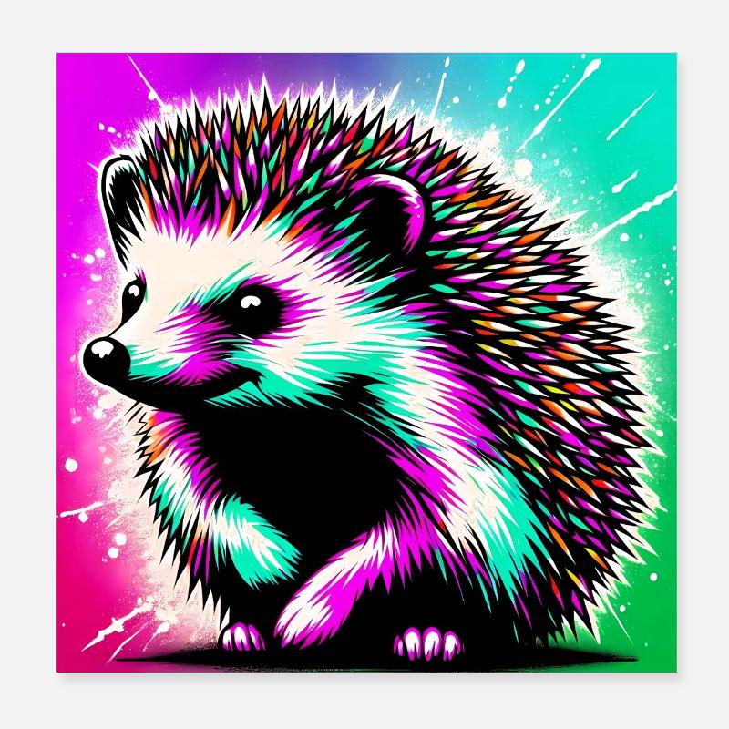 hedgehog Poster 8" x 8" (20x20 cm)
