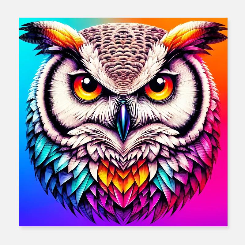 owl Poster 8" x 8" (20x20 cm)