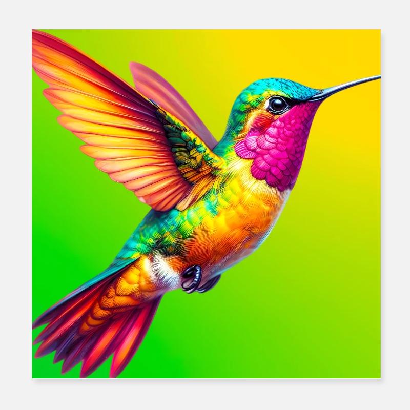 colibri Poster 20 x 20 cm