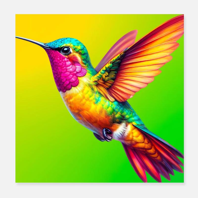Kolibri Poster 20x20 cm