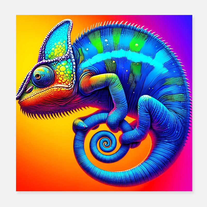 caméléon Poster 20 x 20 cm